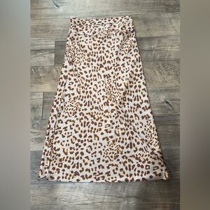 Free people leopard satin skirt